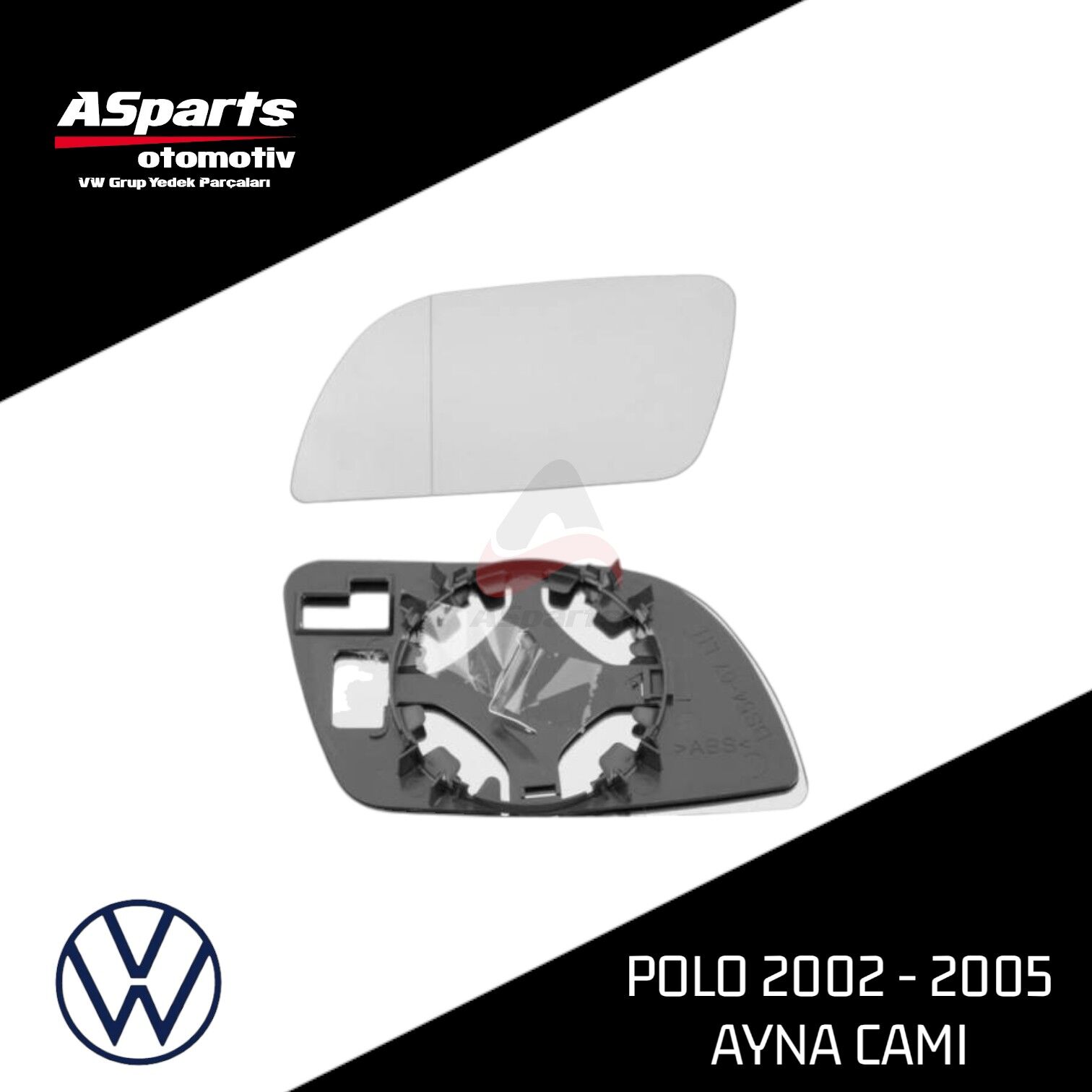 Polo Ayna Camı 2002 - 2005 (Isıtmalı) Sol-Sürücü 6Q0857521A